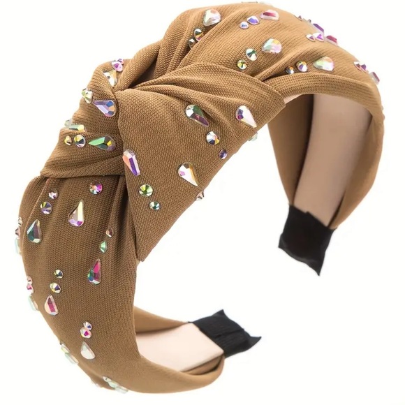 Elegant rhinestone  twisted knit headbands assorted colors - Picture 4 of 10